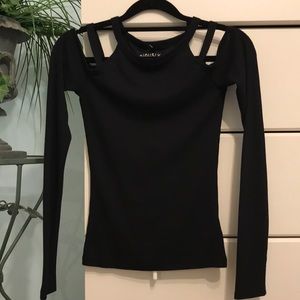 NWT Aeropostale XS Black Off The Shoulder Top